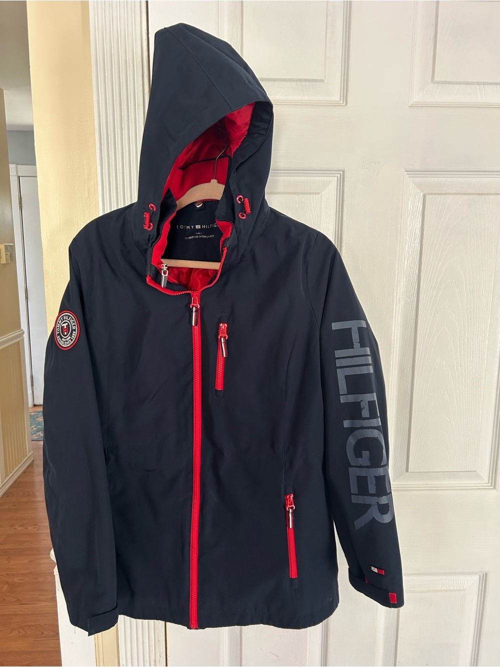Tommy Hilfiger 3 in 1 all weather system jacket w/zip off hood